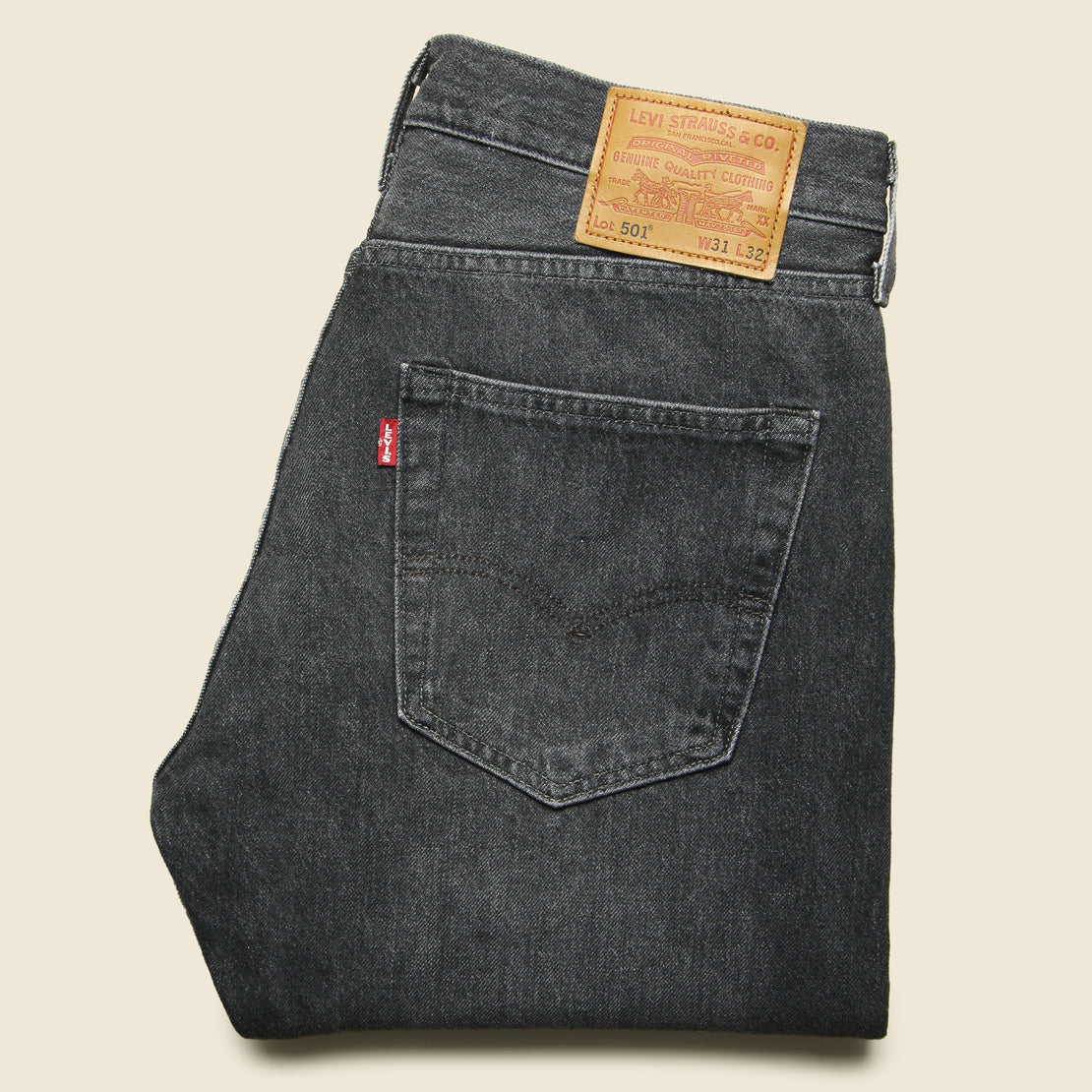 501 Original Fit Jean - Distressed Black - Levis Premium - STAG Provisions - Pants - Denim