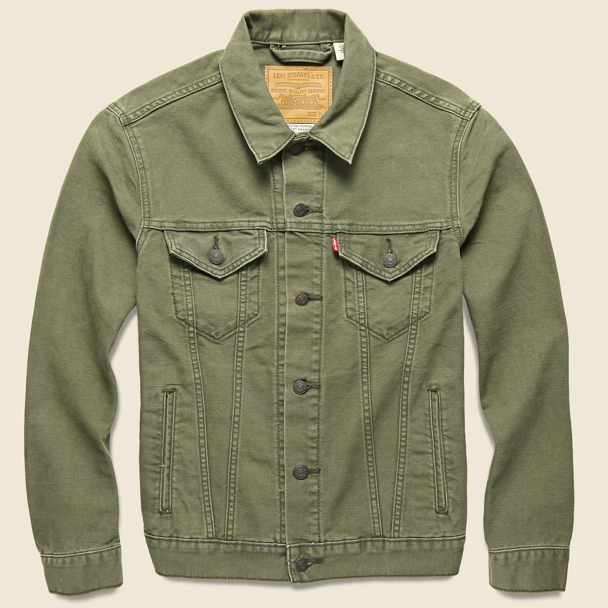 Canvas Trucker Jacket - Olive Night - Levis Premium - STAG Provisions - Outerwear - Coat / Jacket