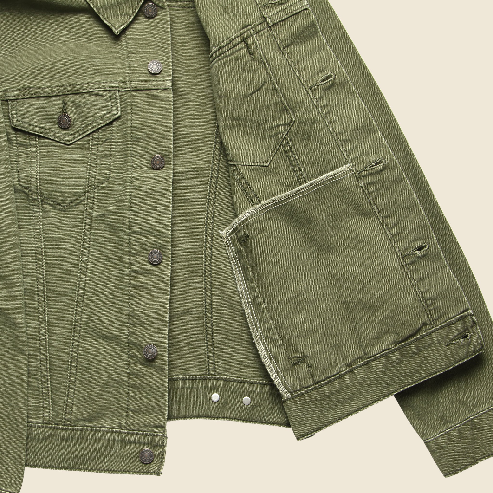 Canvas Trucker Jacket Olive Night STAG Provisions