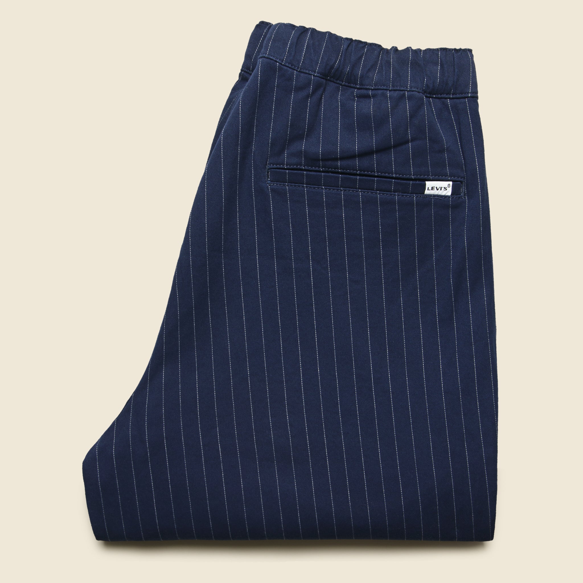 Pull-On Taper Trouser - Navy Pinstripe - Levis Premium - STAG Provisions - Pants - Twill
