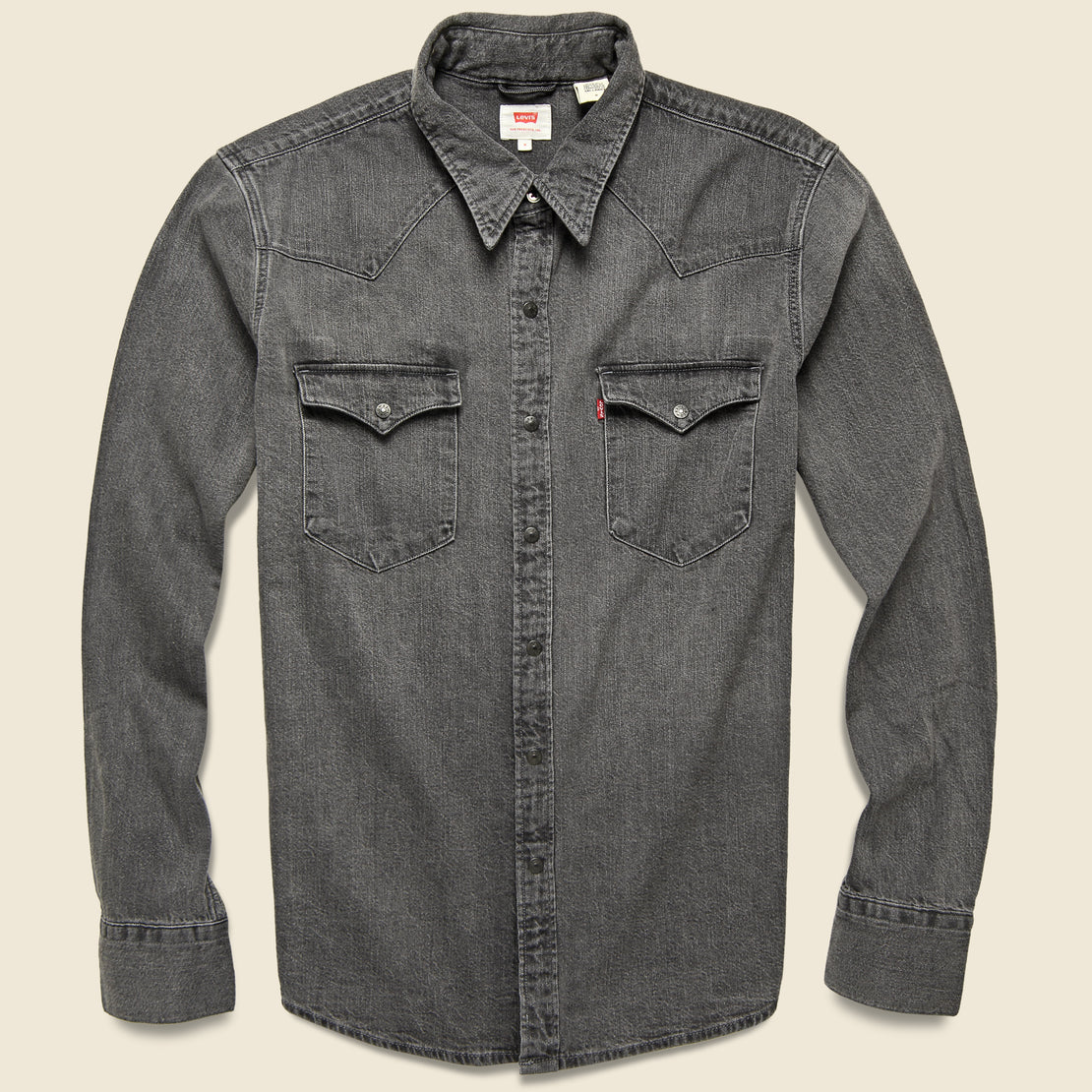 Levis Premium Barstow Western Denim Shirt - Black Worn In
