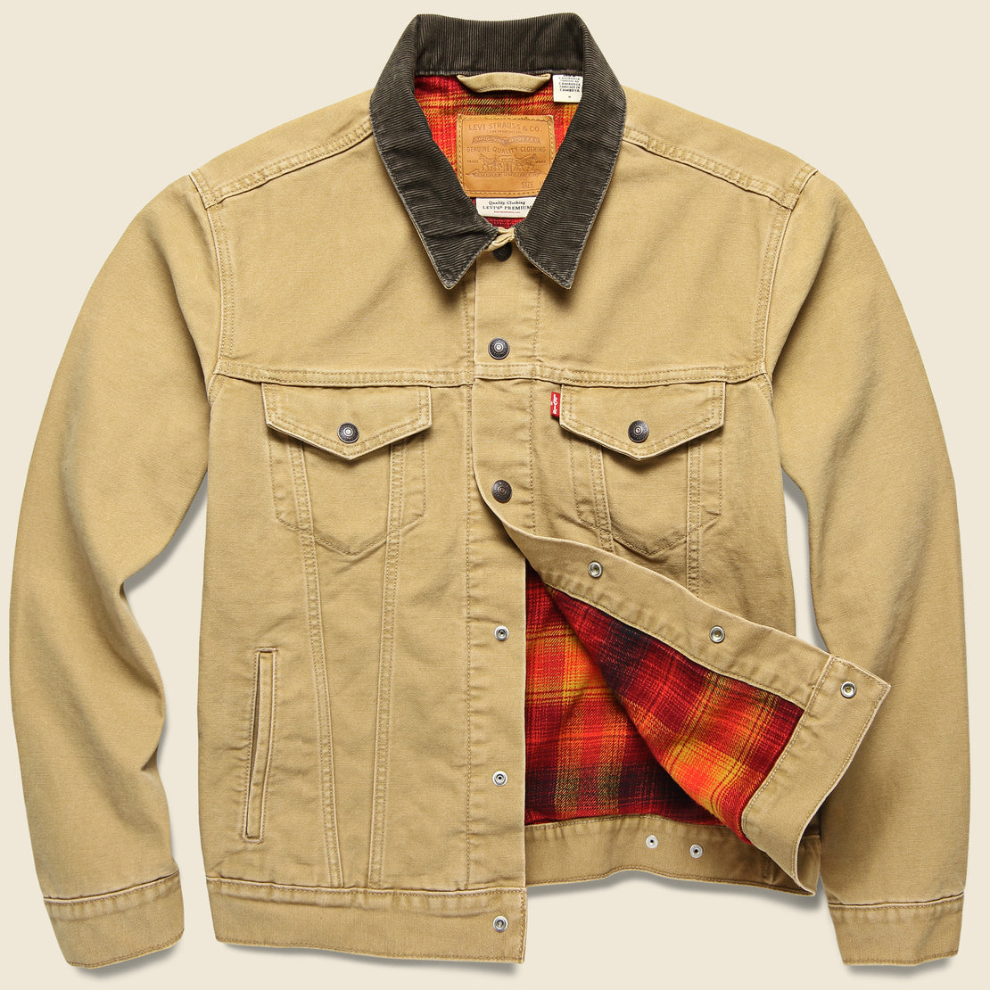 Lined Trucker Jacket - Dijon Canvas - Levis Premium - STAG Provisions - Outerwear - Coat / Jacket