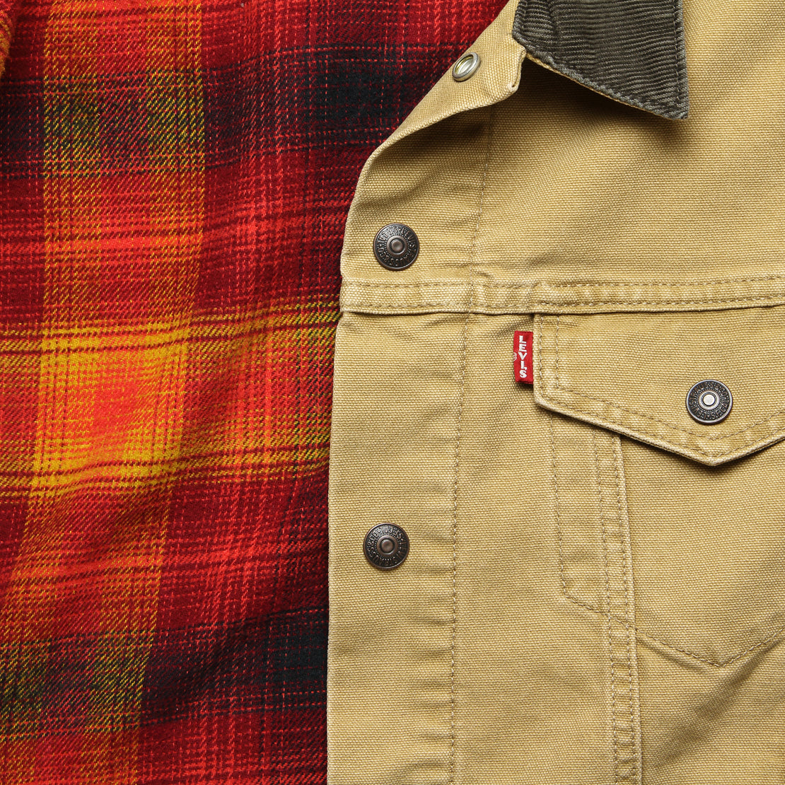 Lined Trucker Jacket - Dijon Canvas - Levis Premium - STAG Provisions - Outerwear - Coat / Jacket