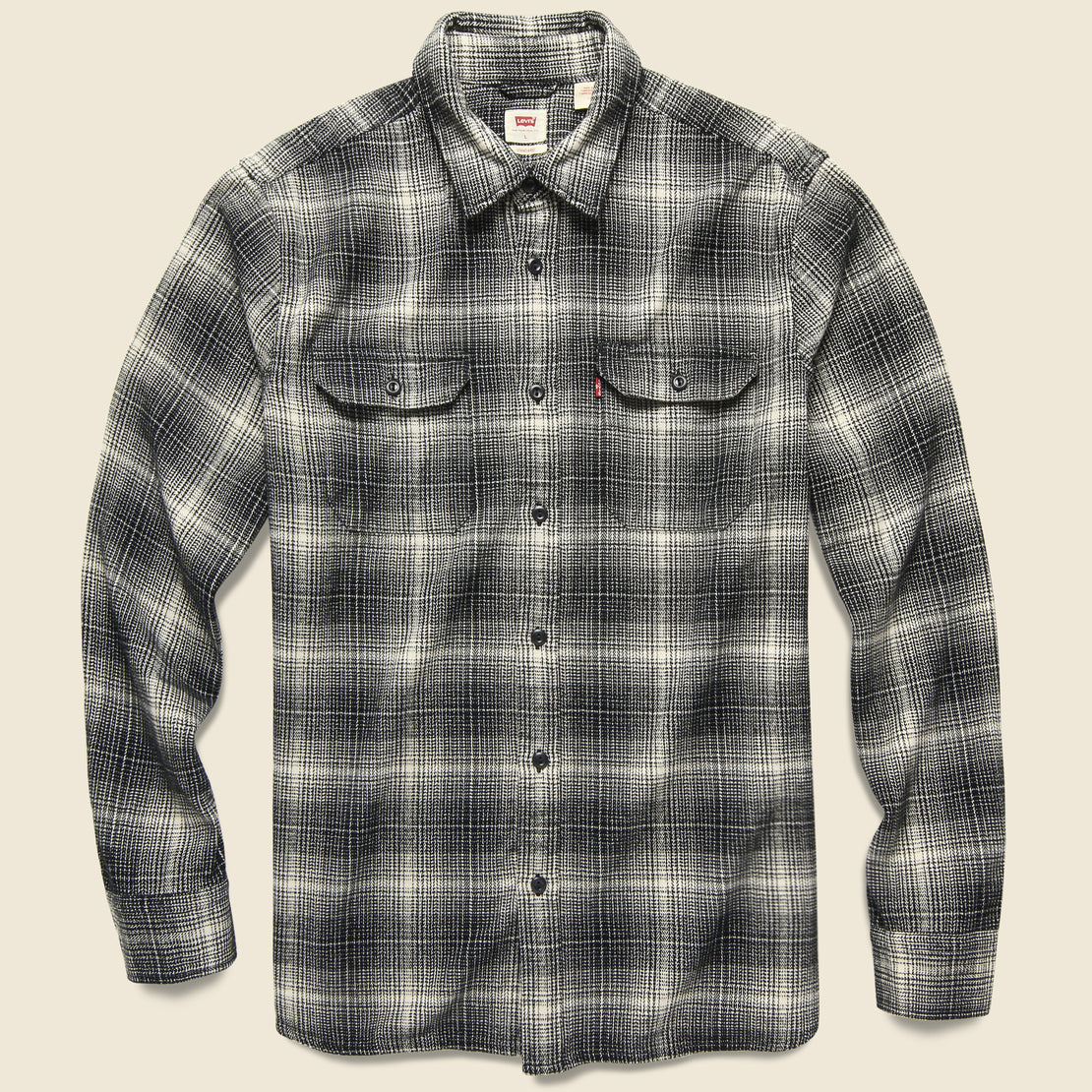 Levis Premium Jackson Worker Flannel Overshirt - Ametrine Jet Black