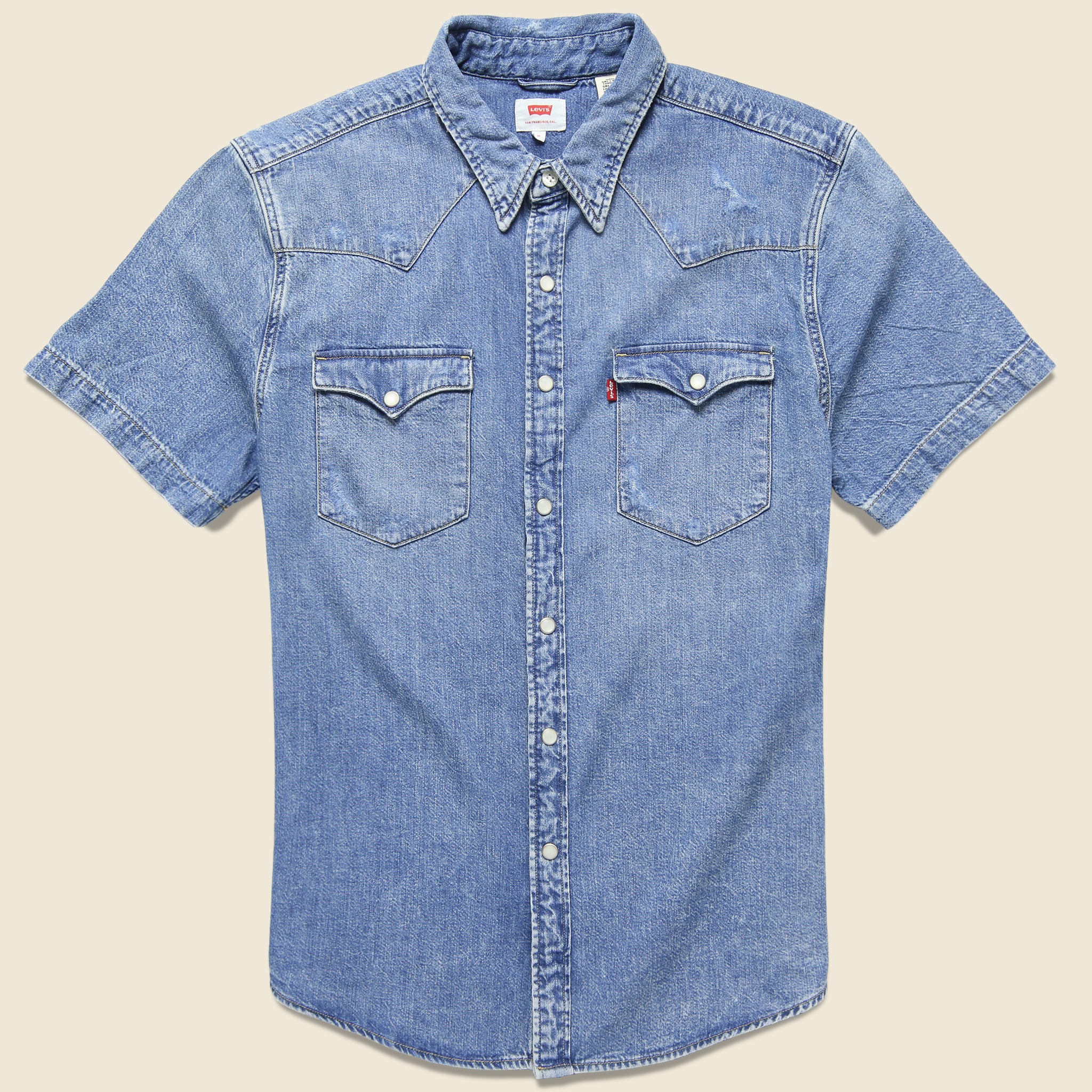 Barstow Western Shirt - Light Denim - Levis Premium - STAG Provisions - Tops - S/S Woven - Solid
