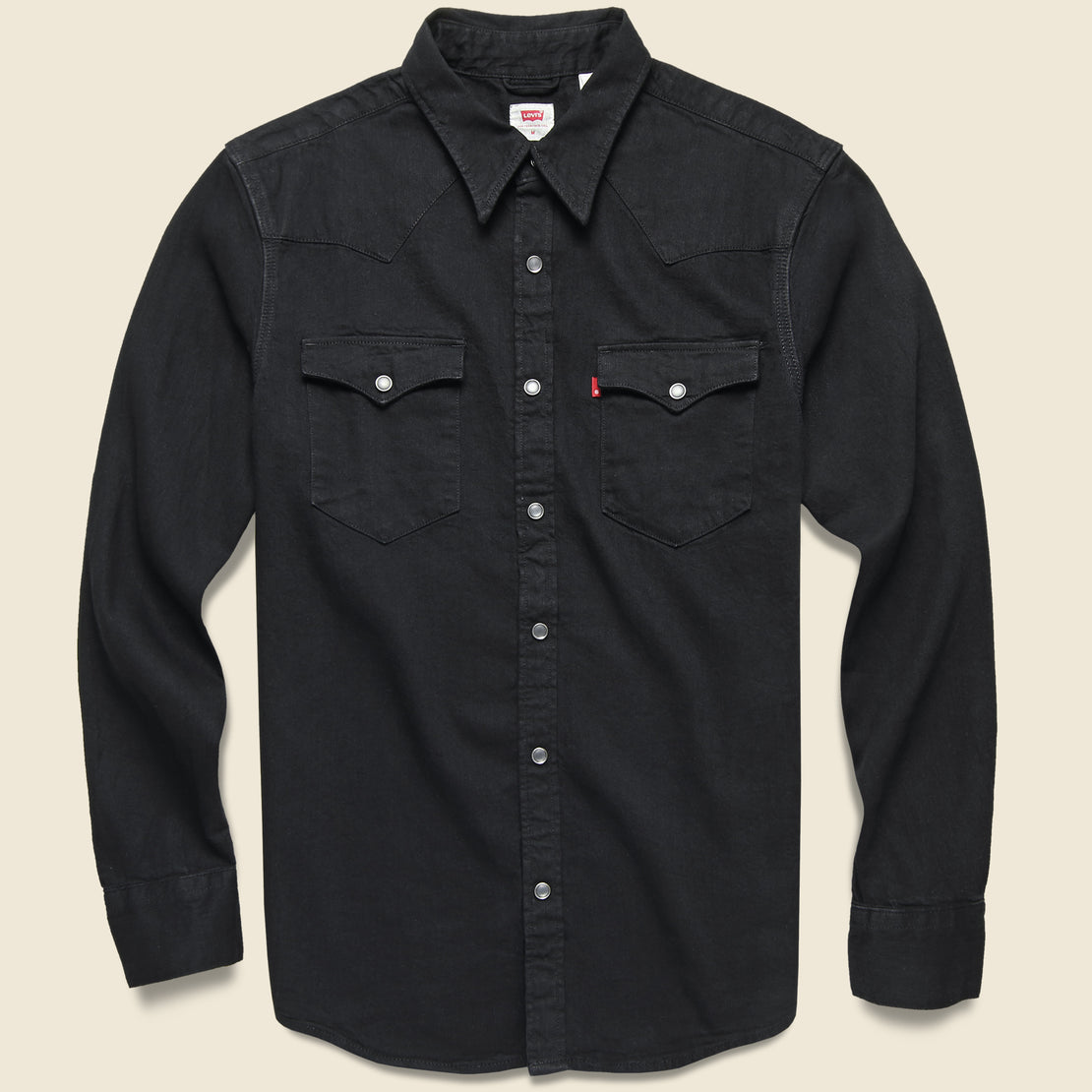 Levis Premium Barstow Western Shirt - Marble Black Denim
