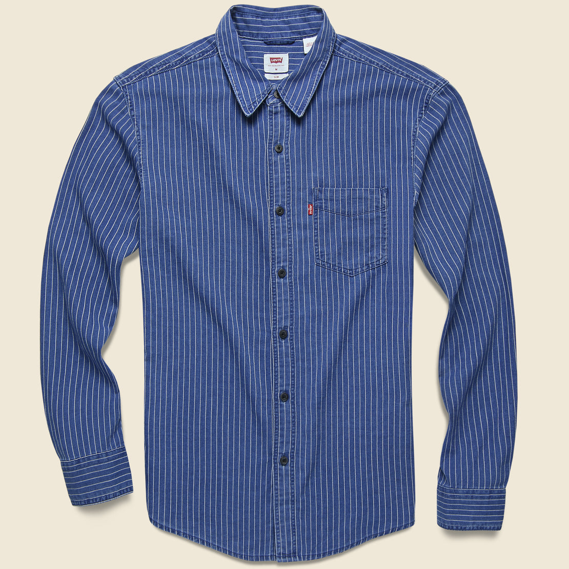 Levis Premium Sunset One-Pocket Slim Shirt - Indigo Stripe