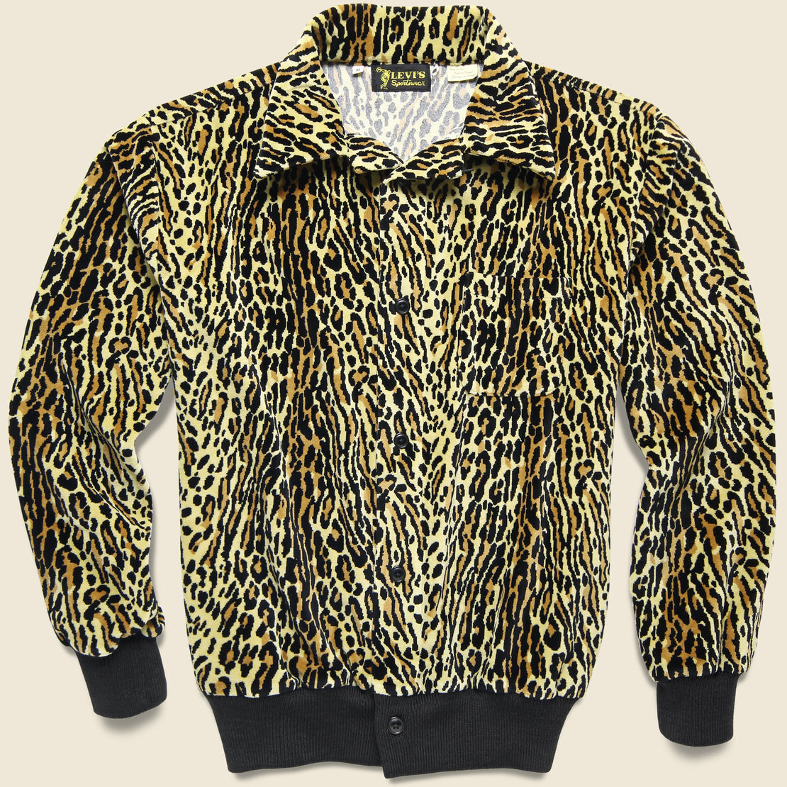 Levis Vintage Clothing Button Through Fleece Jacket - Cheetah