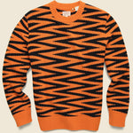 Zig Zag Crew Sweater - Red - Levis Vintage Clothing - STAG Provisions - Tops - Sweater
