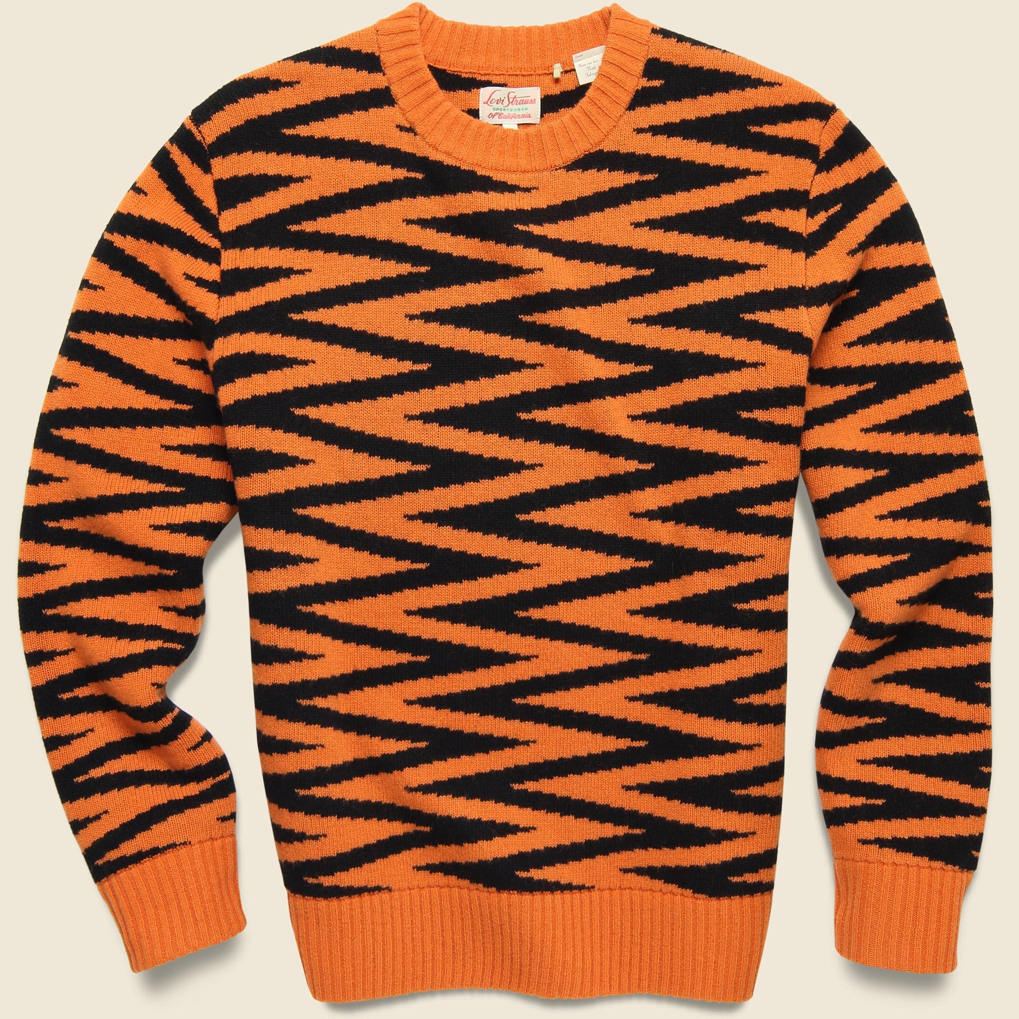 Zig Zag Crew Sweater - Red - Levis Vintage Clothing - STAG Provisions - Tops - Sweater