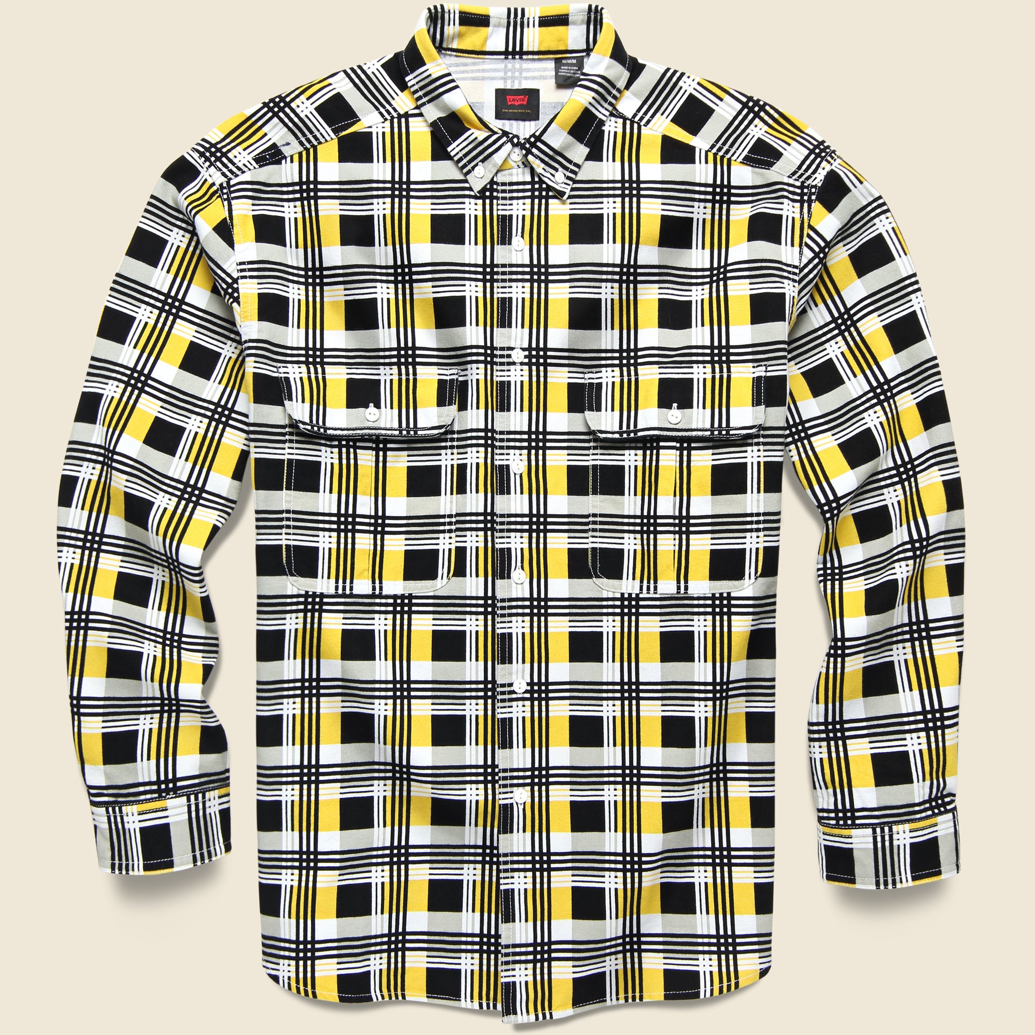 Printed Skate Woven Shirt - Black/Yellow - Levis Premium - STAG Provisions - Tops - L/S Woven - Other Pattern
