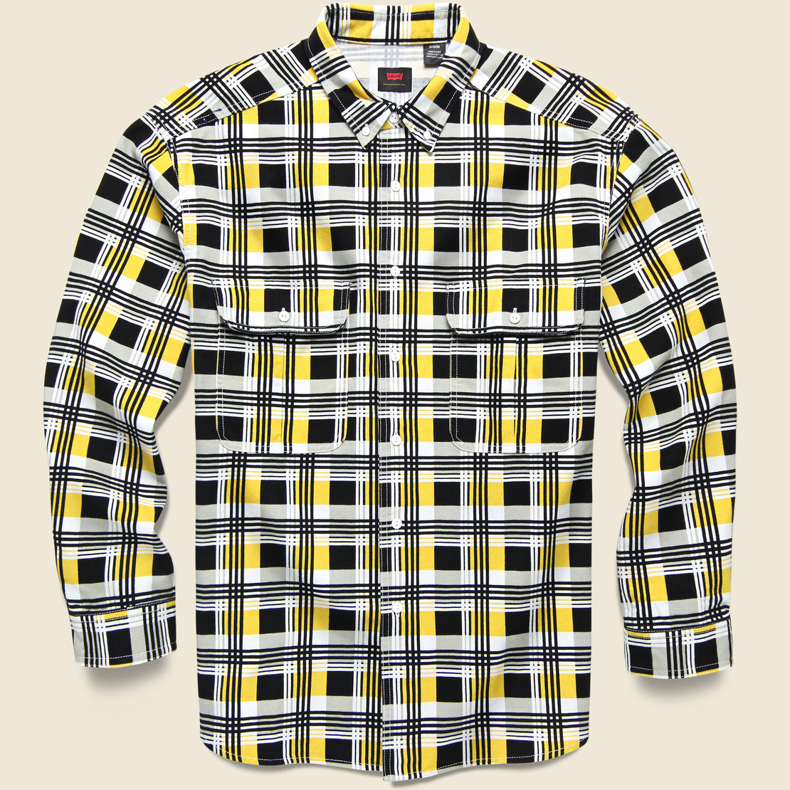 Levis Premium Printed Skate Woven Shirt - Black/Yellow