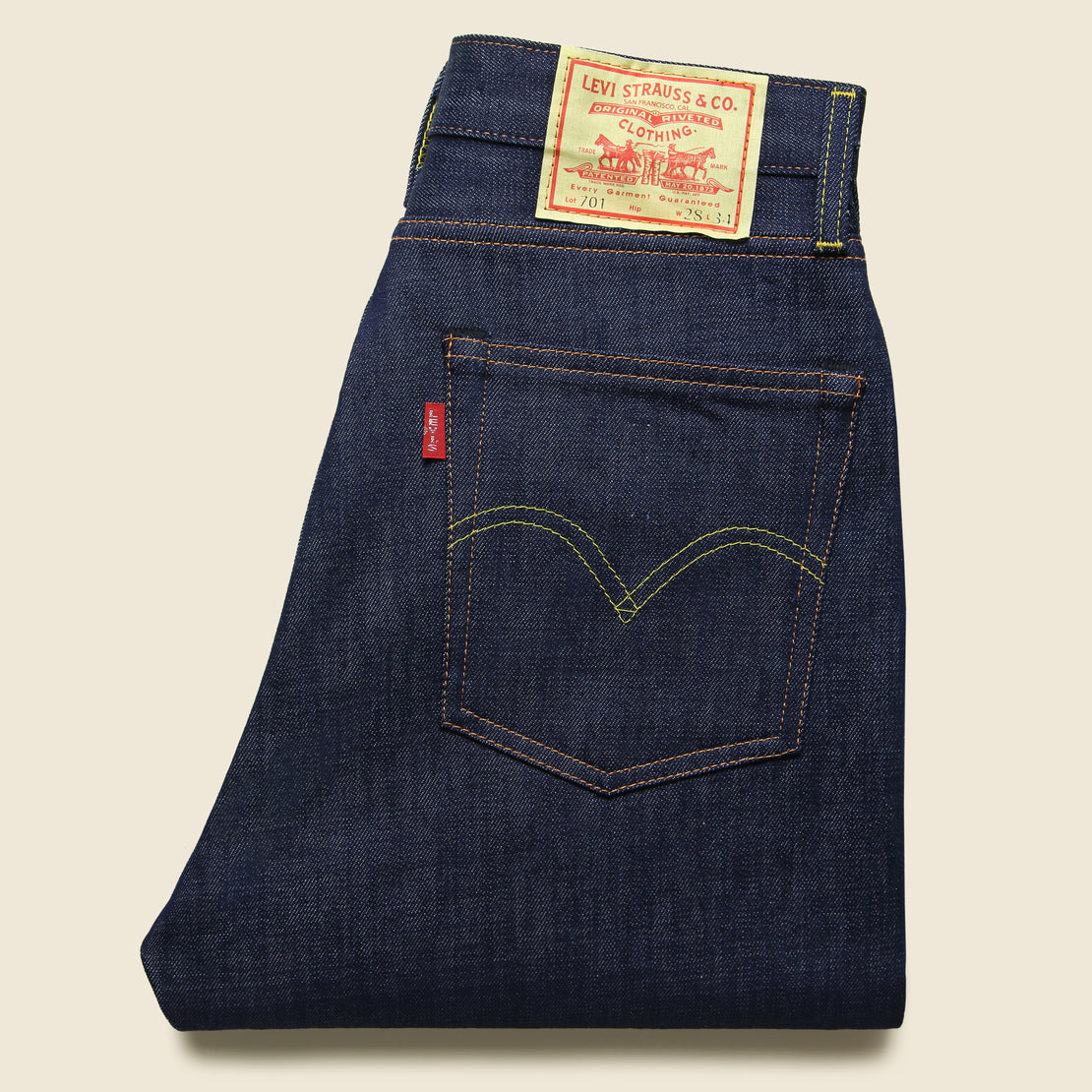 1950s 701 Jean - Rinsed Indigo - Levis Vintage Clothing - STAG Provisions - W - Pants - Denim