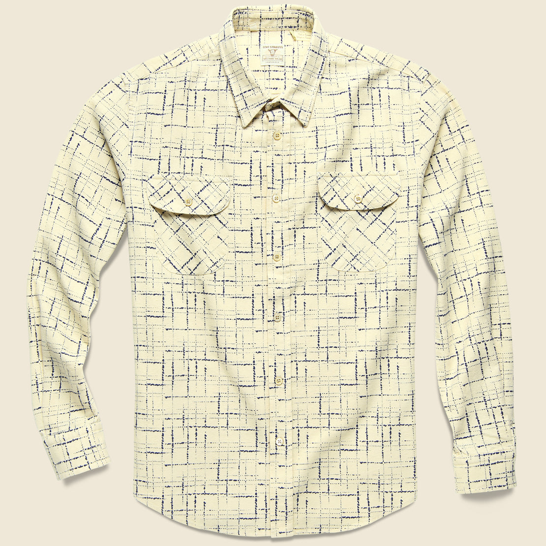 Levis Vintage Clothing Shorthorn Shirt - Cobalt Print