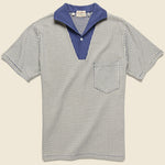 1950s Polo Shirt - Zig Zag Cobalt - Levis Vintage Clothing - STAG Provisions - Tops - S/S Knit