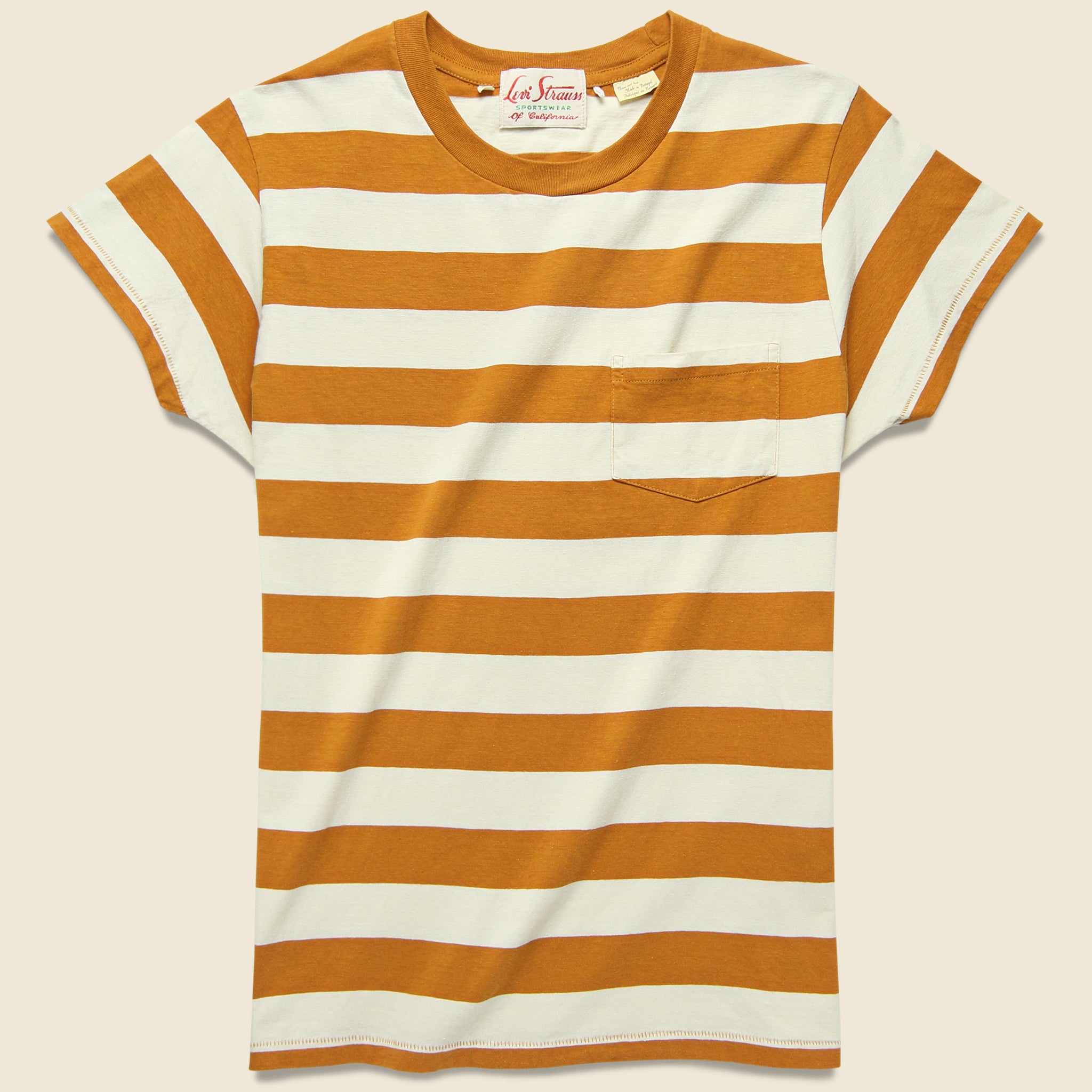 1950s Sportswear Tee - Thin Stripe Rust - Levis Vintage Clothing - STAG Provisions - Tops - S/S Tee