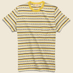 1960s Casual Stripe Tee - Custard Stripe Jacquard - Levis Vintage Clothing - STAG Provisions - Tops - S/S Tee