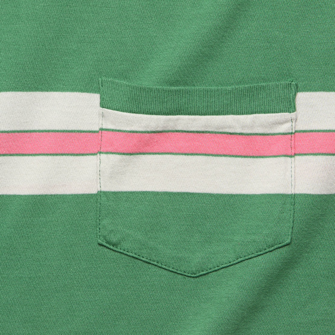 1940s Split Hem Tee - Watermelon Pink/Green/Cream - Levis Vintage Clothing - STAG Provisions - Tops - S/S Tee