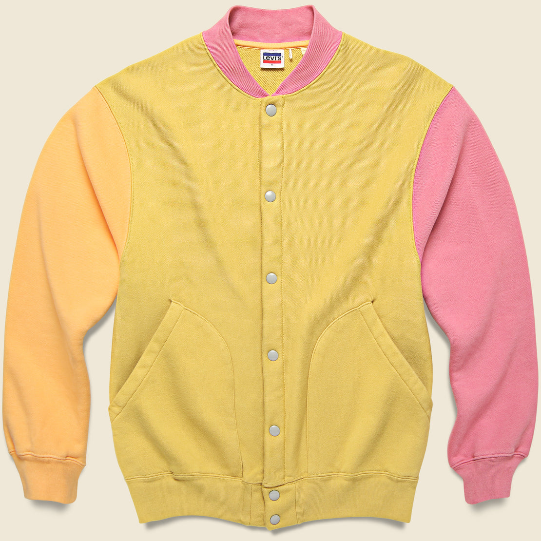 Levis Vintage Clothing Fleece Cardigan - Lemon/Orange/Pink/Tan