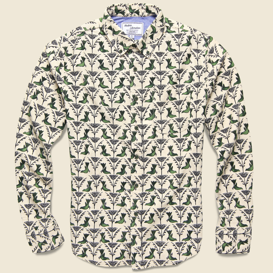 Modern Liberation Dove Print Shirt - Beige