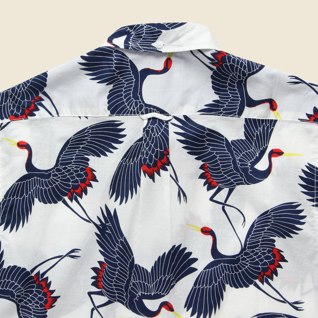 Crane Print Shirt - White - Modern Liberation - STAG Provisions - Tops - S/S Woven - Other Pattern