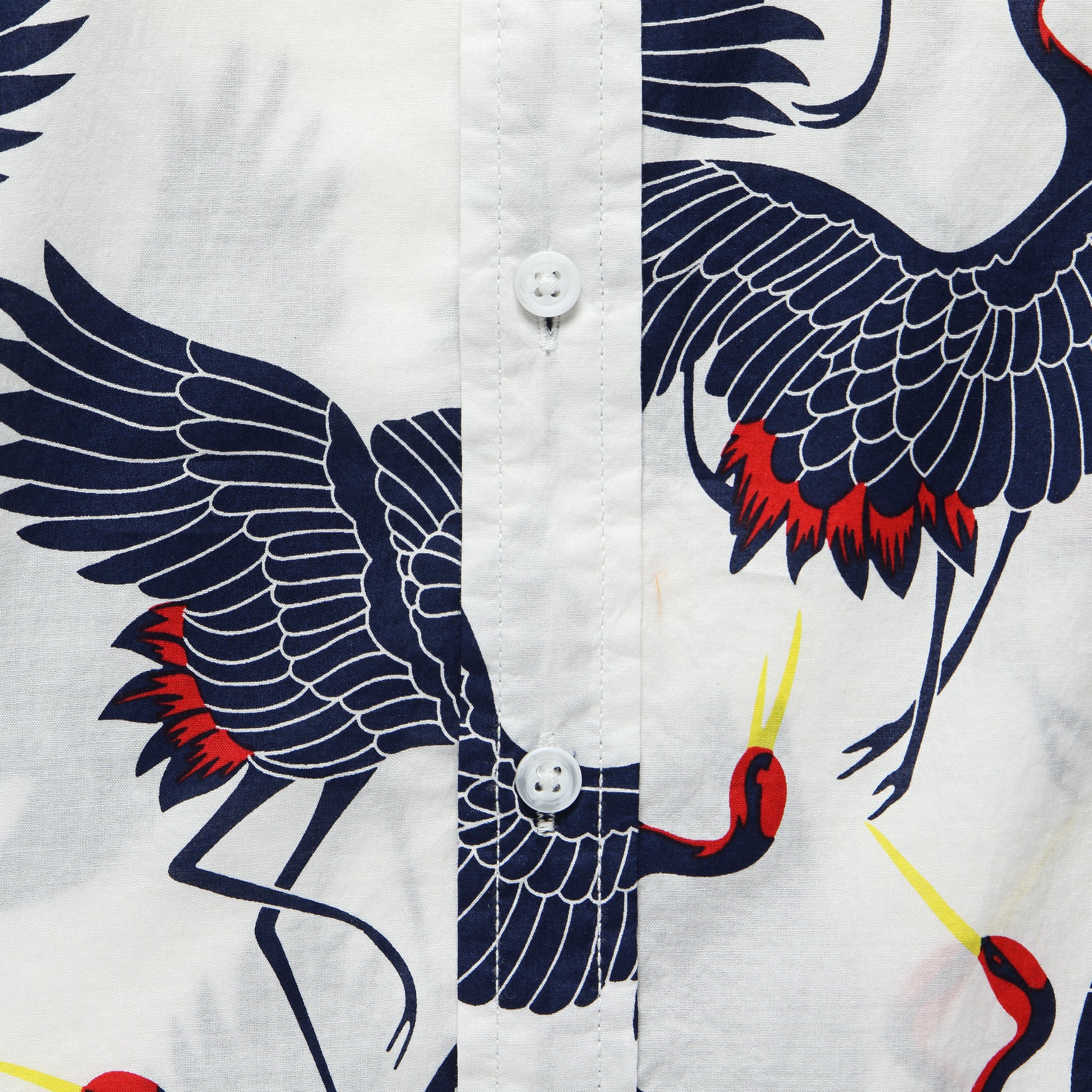 
                          Crane Print Shirt - White - Modern Liberation - STAG Provisions - Tops - S/S Woven - Other Pattern
                        