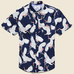 Crane Print Shirt - Navy - Modern Liberation - STAG Provisions - Tops - S/S Woven - Other Pattern