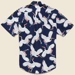 Crane Print Shirt - Navy - Modern Liberation - STAG Provisions - Tops - S/S Woven - Other Pattern
