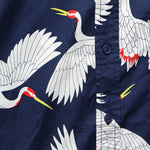 Crane Print Shirt - Navy - Modern Liberation - STAG Provisions - Tops - S/S Woven - Other Pattern