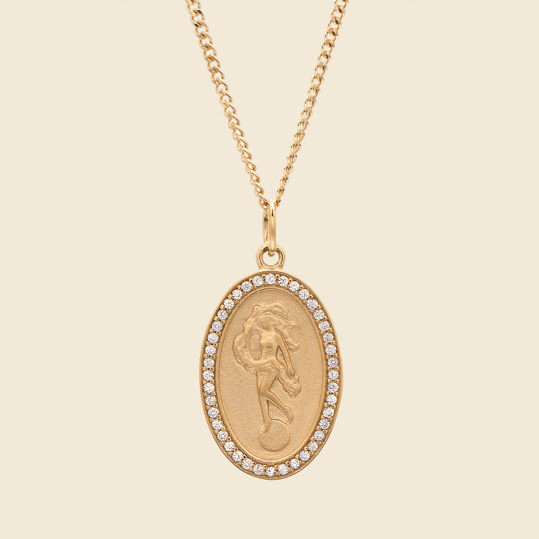 Miansai Fortuna Pendant Necklace - Gold/White Sapphire