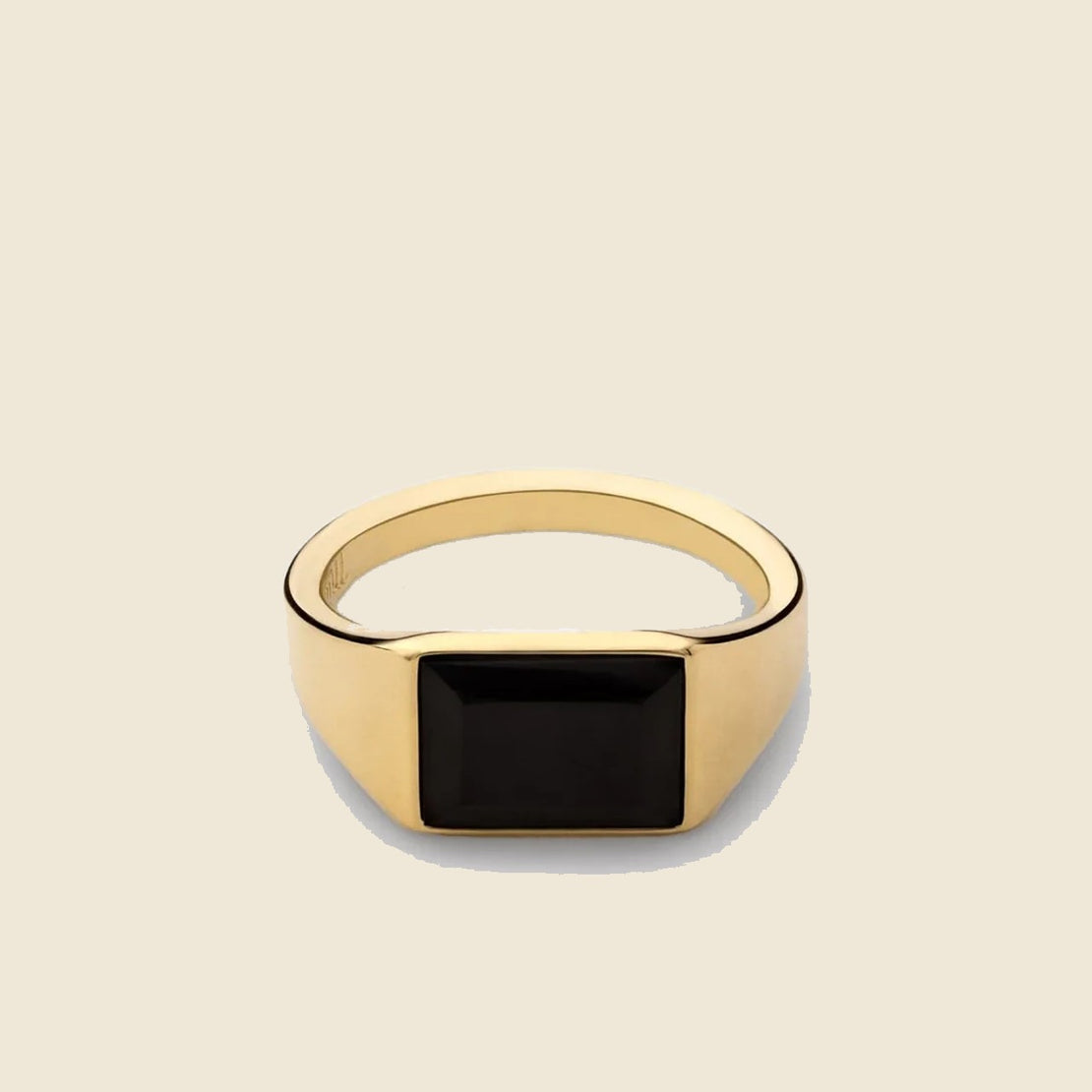 Miansai Slim Lennox Ring - Gold Vermeil/Polished Black Onyx