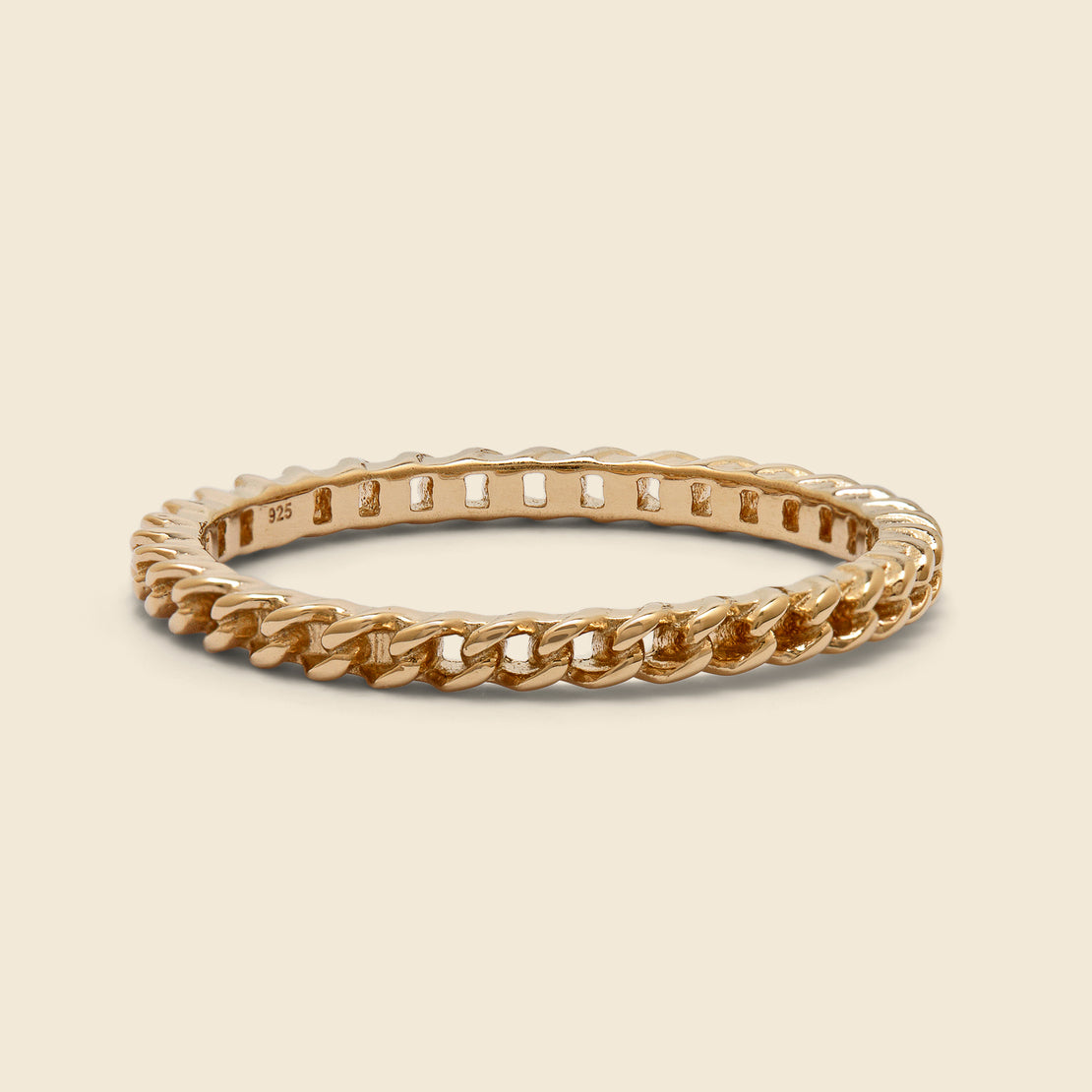 Miansai Thin Cuban Link Ring - Gold Vermeil