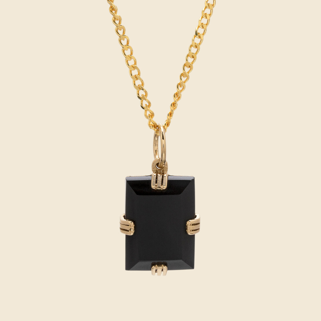 Petite Piazza Necklace in Gold with Onyx – DelBrenna