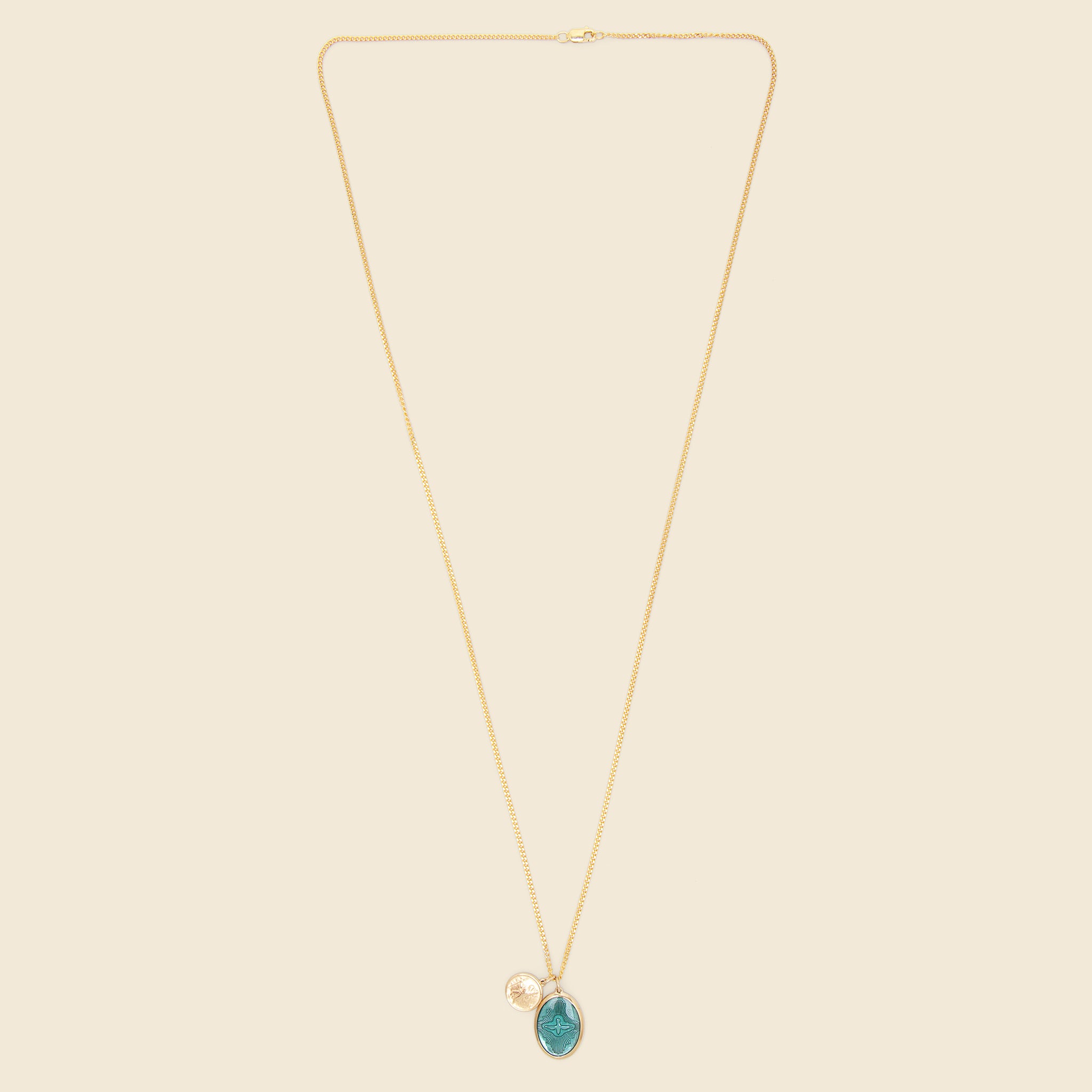 Mini Dove Pendant Necklace - Teal Enamel/Gold Vermeil - Miansai - STAG Provisions - Accessories - Necklaces