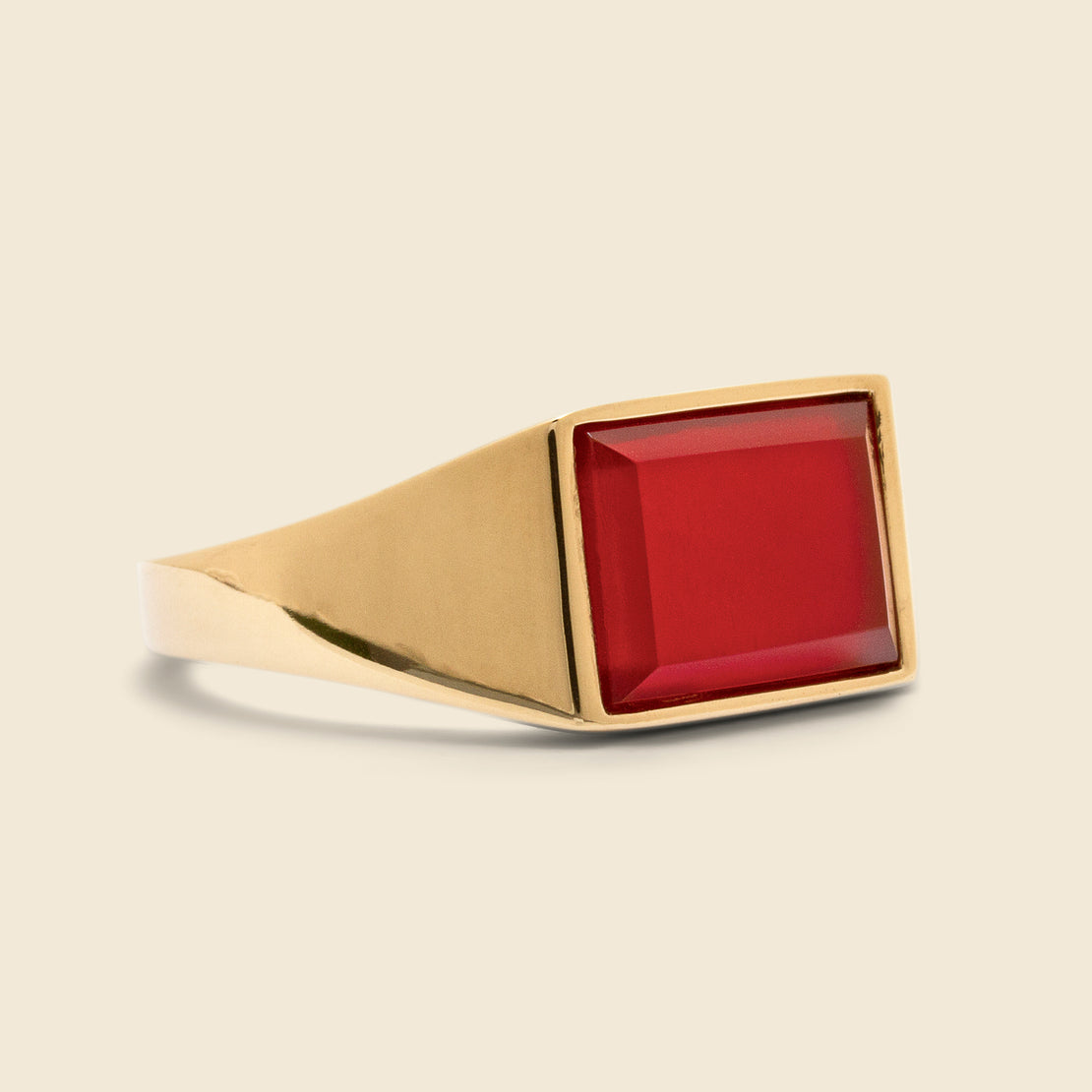 Miansai Lennox Agate Ring - Red/Gold Vermeil