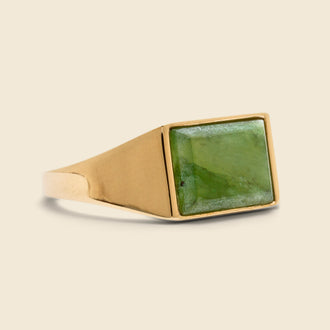 Lennox Jasper Ring - Green/Gold Vermeil