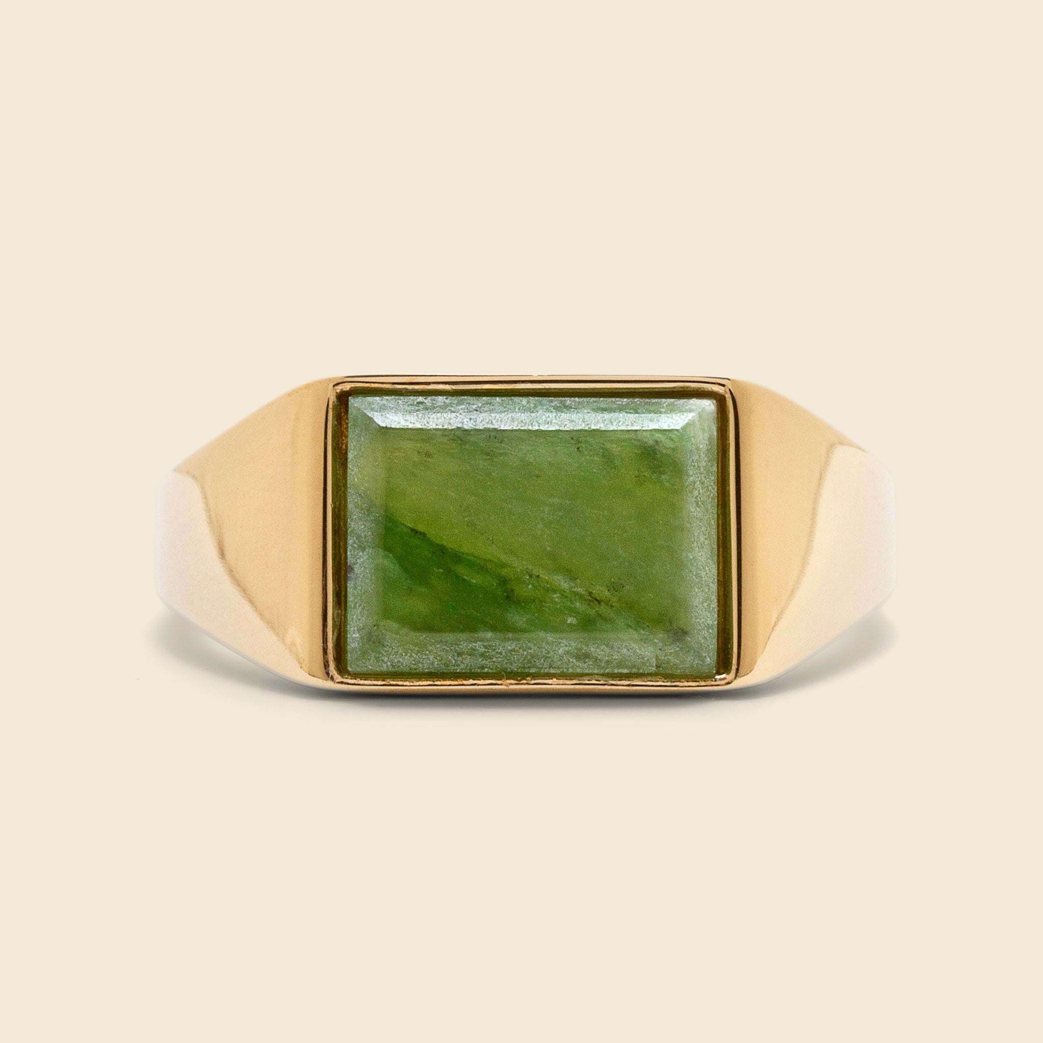 
                          Lennox Jasper Ring - Green/Gold Vermeil - Miansai - STAG Provisions - Accessories - Rings
                        