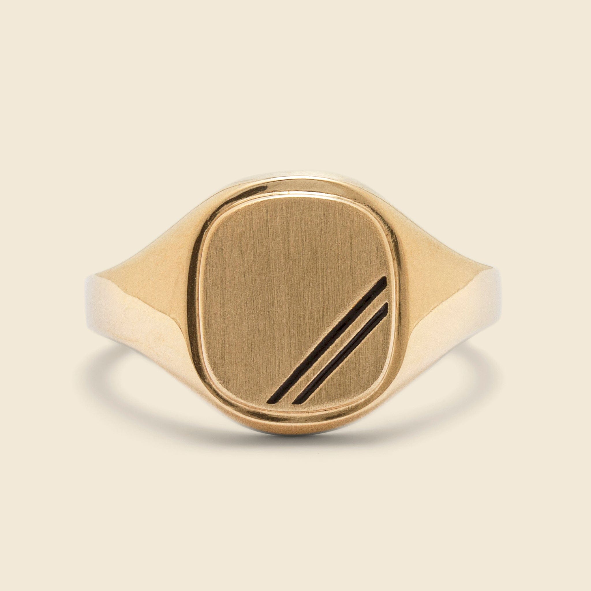 
                          Square Step Ring - Black Enamel/Gold Vermeil - Miansai - STAG Provisions - Accessories - Rings
                        