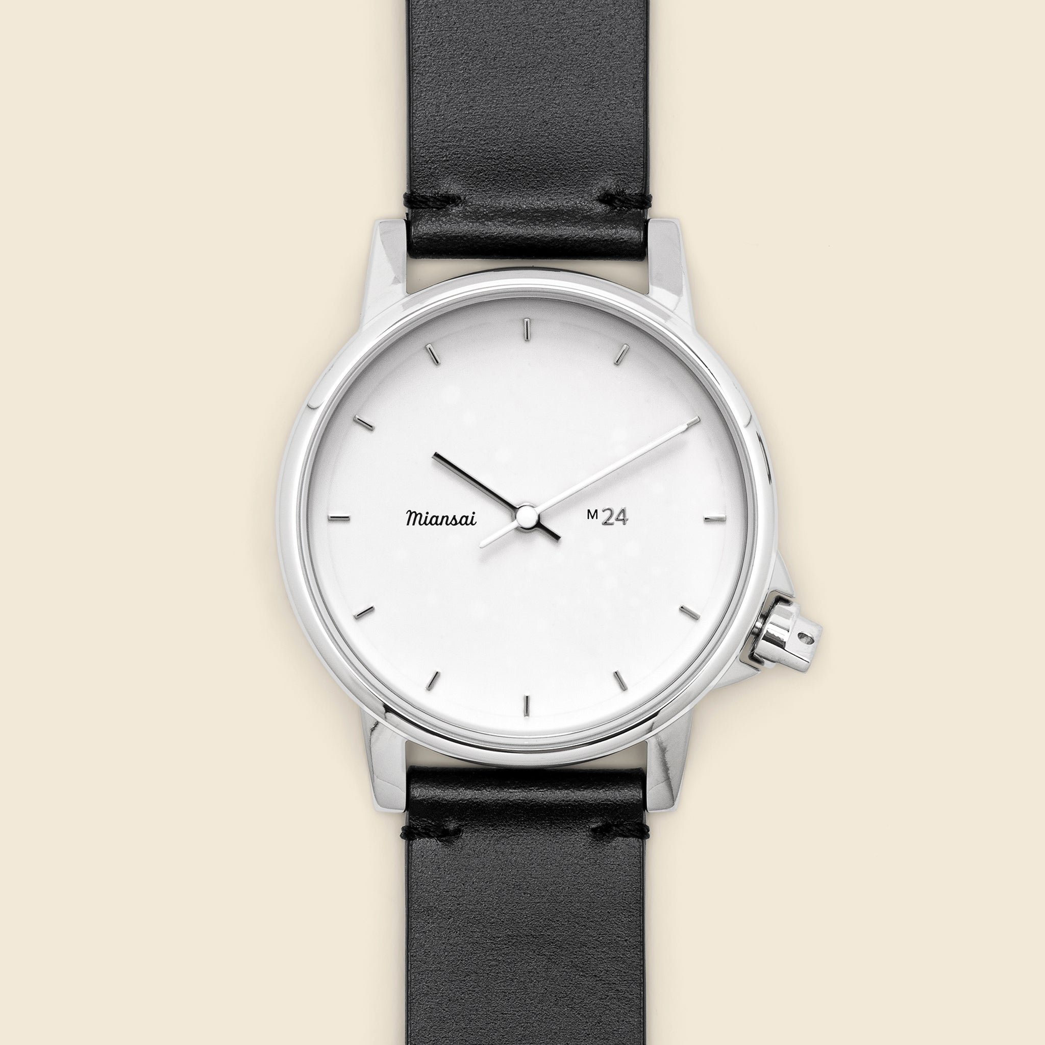 M24 Japanese Watch 39mm - Silver/White/Black Leather - Miansai - STAG Provisions - Accessories - Watches