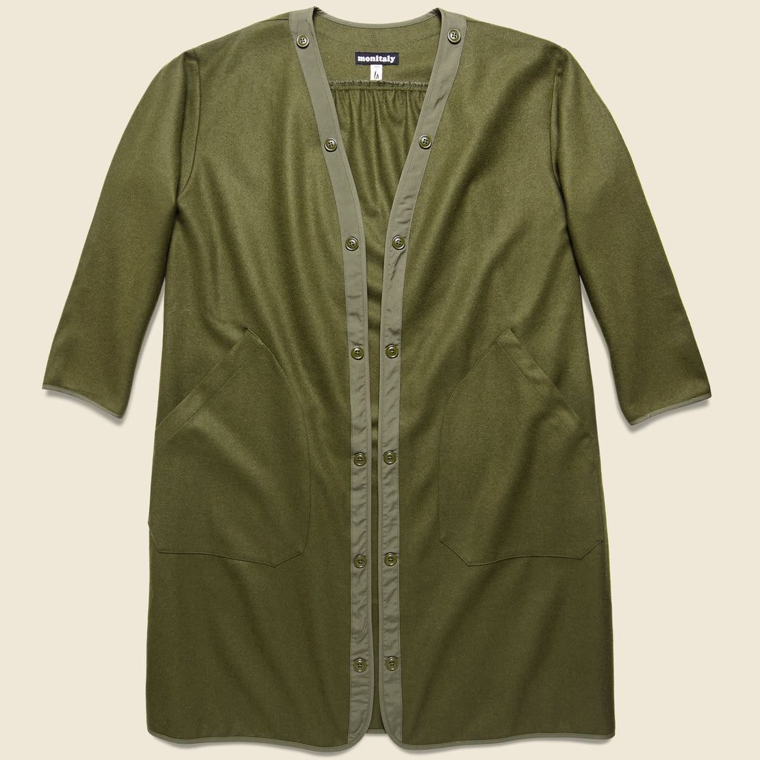 Monitaly Vancloth Oxford French Army Trench Coat - Olive