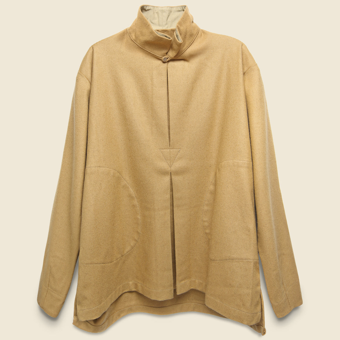 Monitaly Wool/Flannel Invert Pullover - Camel