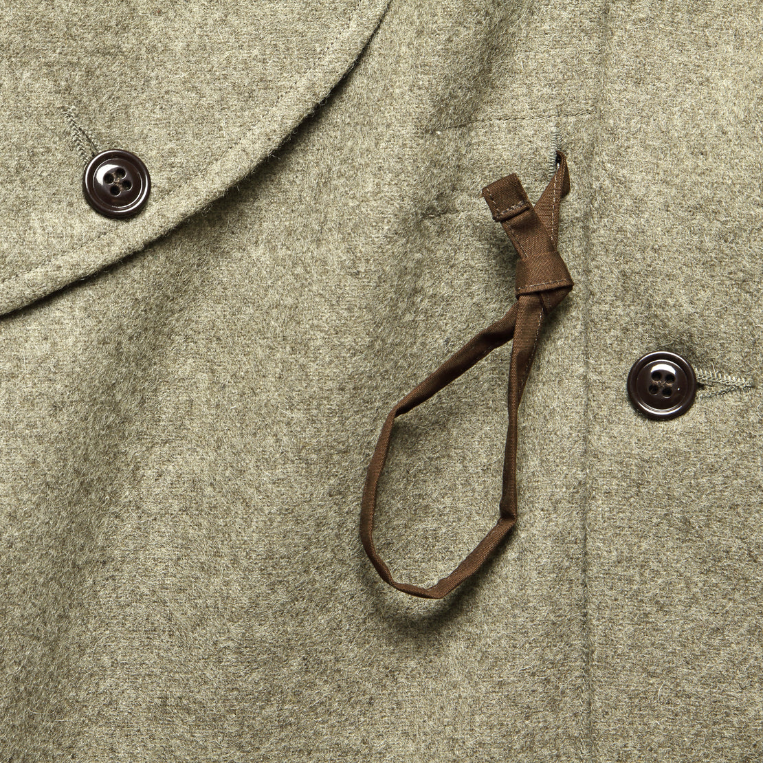 Wool Flannel Czech Coat - Dark Beige