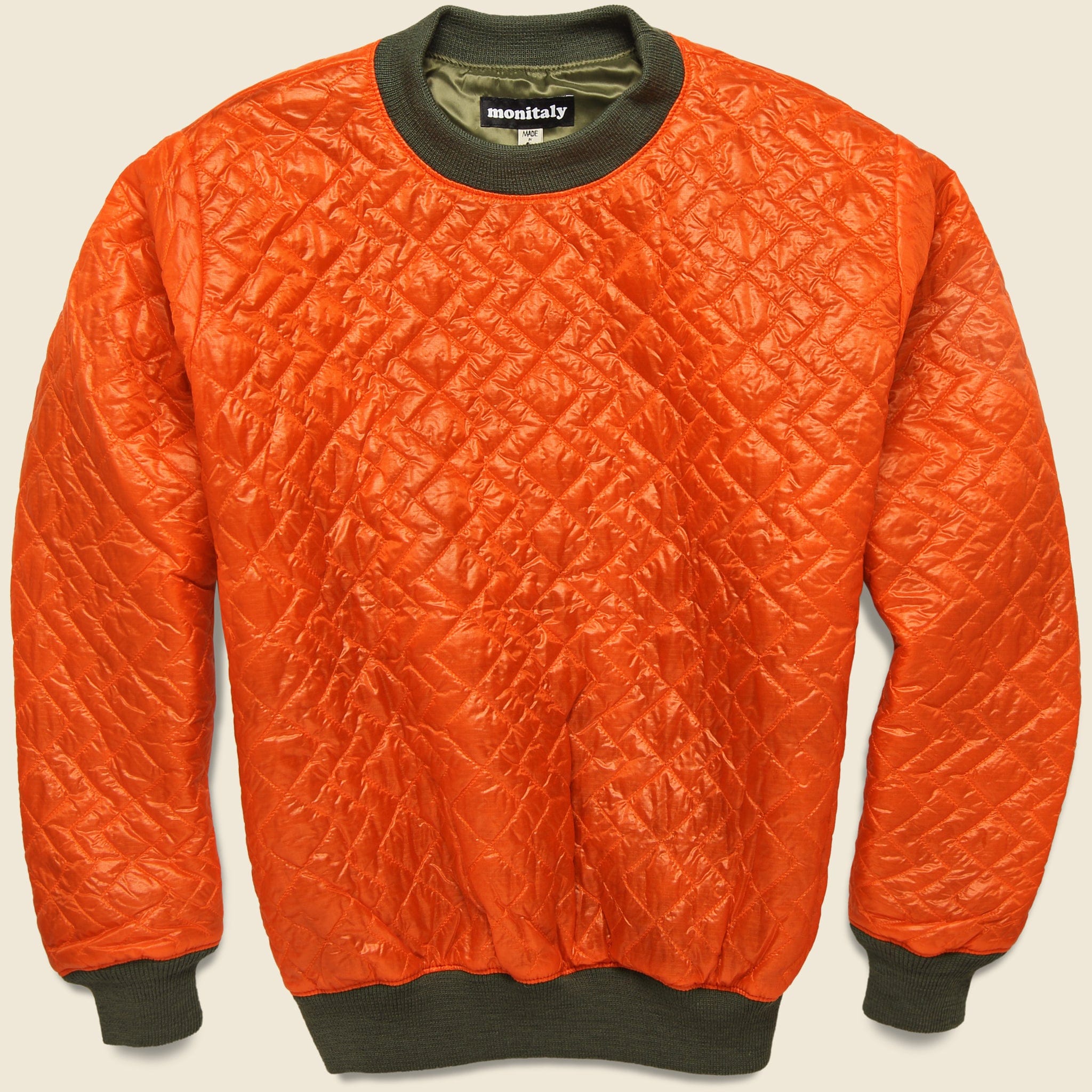 Zigzag Quilted Crewneck - Orange - Monitaly - STAG Provisions - Tops - Fleece / Sweatshirt