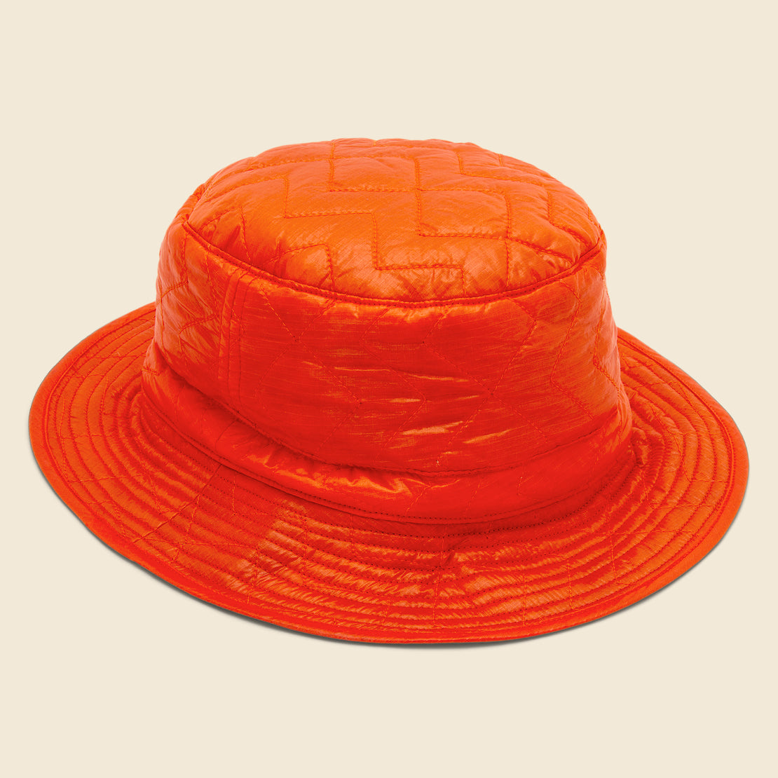 Monitaly Zigzag Quilted Bucket Hat - Orange