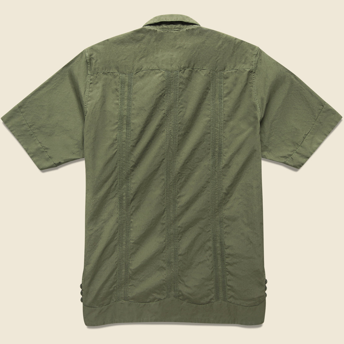 Vancloth Poplin Guayabera Shirt - Olive - Monitaly - STAG Provisions - Tops - S/S Woven - Solid