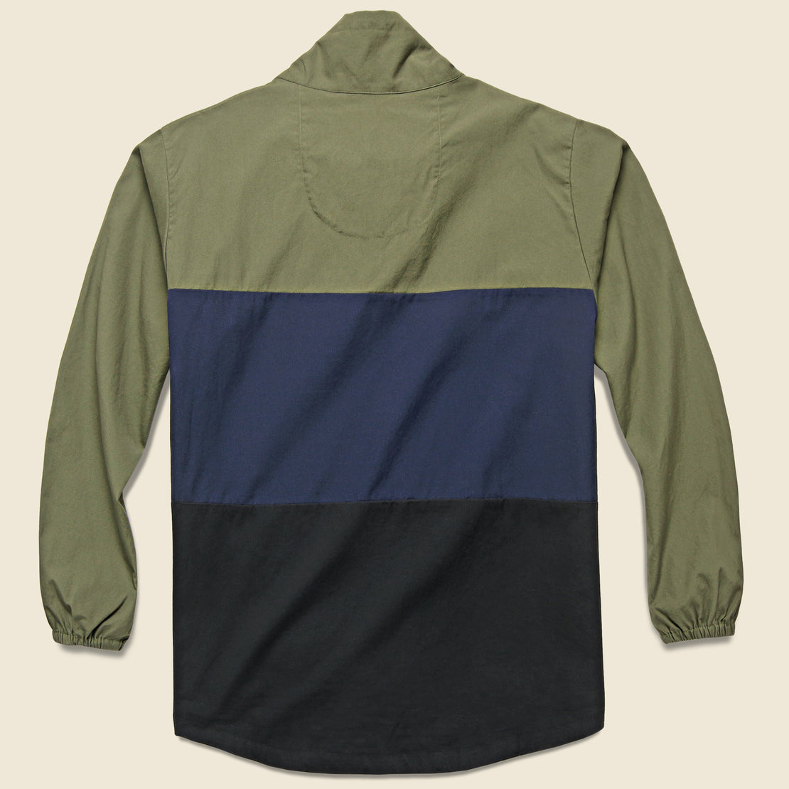Paneled Mock Neck Pullover - Olive/Navy/Black - Monitaly - STAG Provisions - Tops - Fleece / Sweatshirt