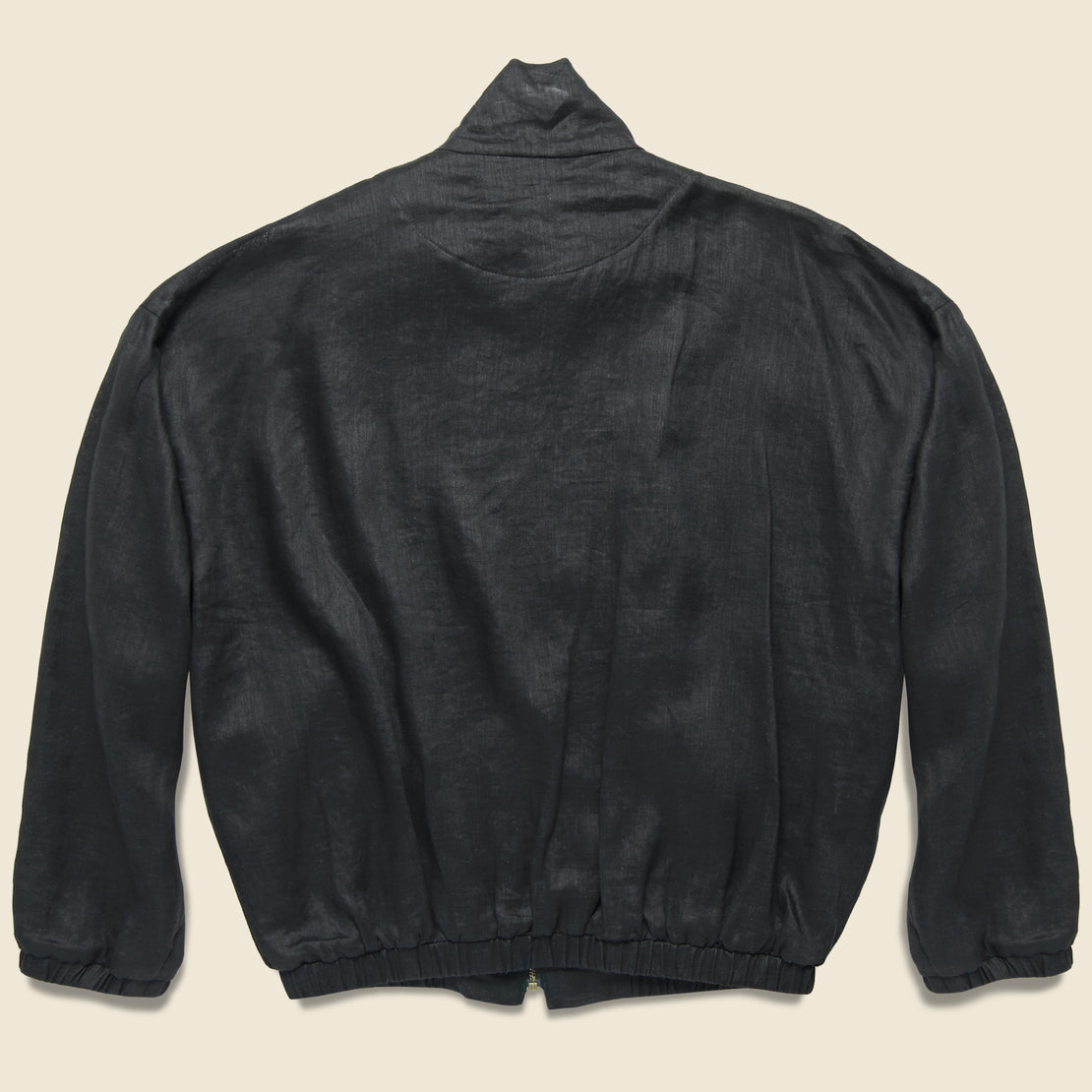 Old Dog Linen Blouson Jacket - Black