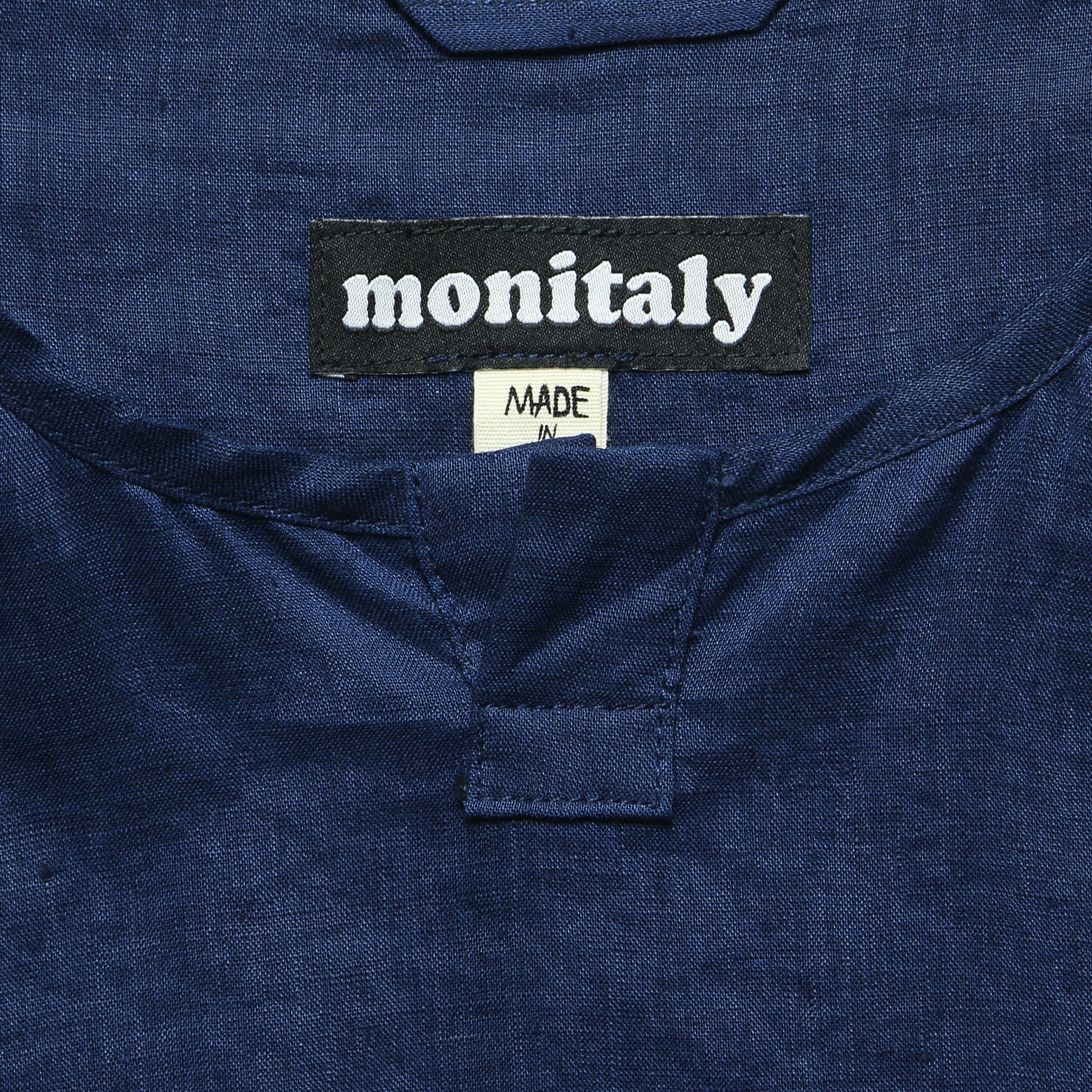 
                          Linen Henley Pullover - Navy - Monitaly - STAG Provisions - W - Tops - L/S Woven - Overshirt
                        