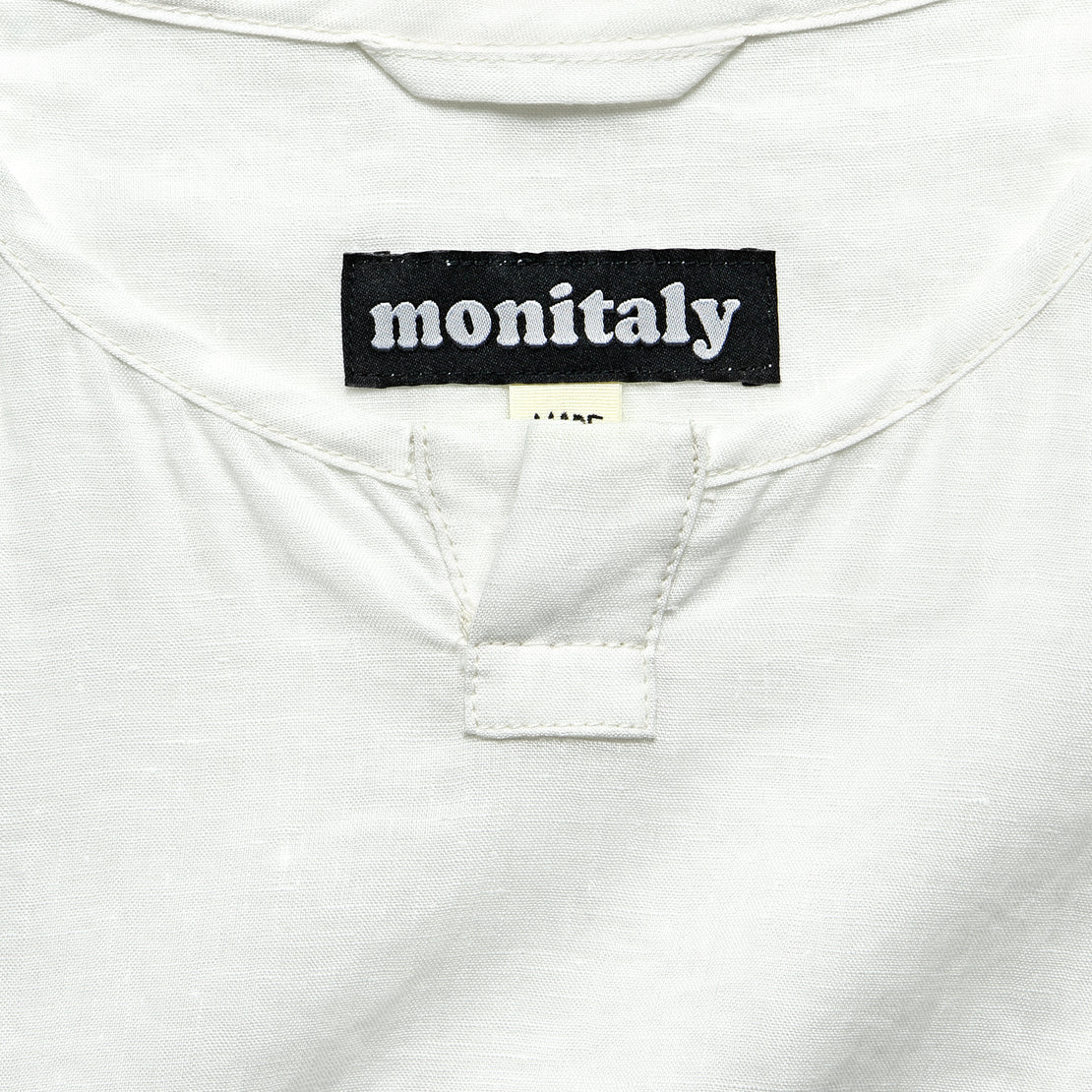 Short Sleeve Linen Henley Pullover - White - Monitaly - STAG Provisions - W - Tops - S/S Woven