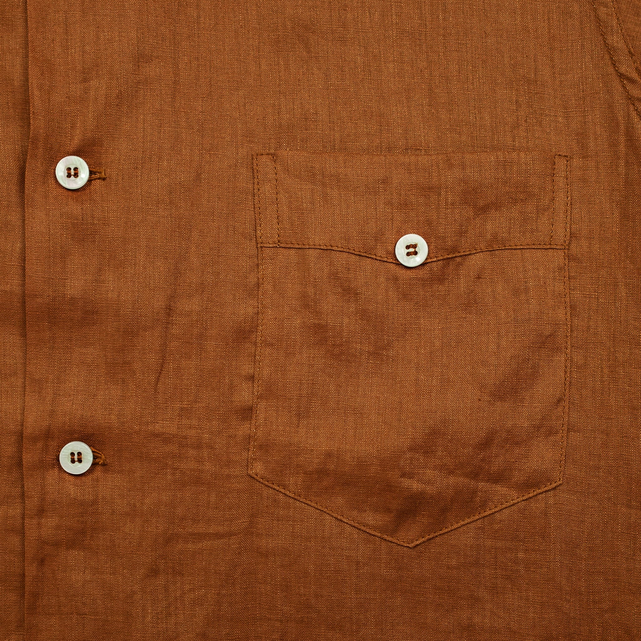 Linen Guayabera Shirt - Brown - Monitaly - STAG Provisions - Tops - S/S Woven - Solid